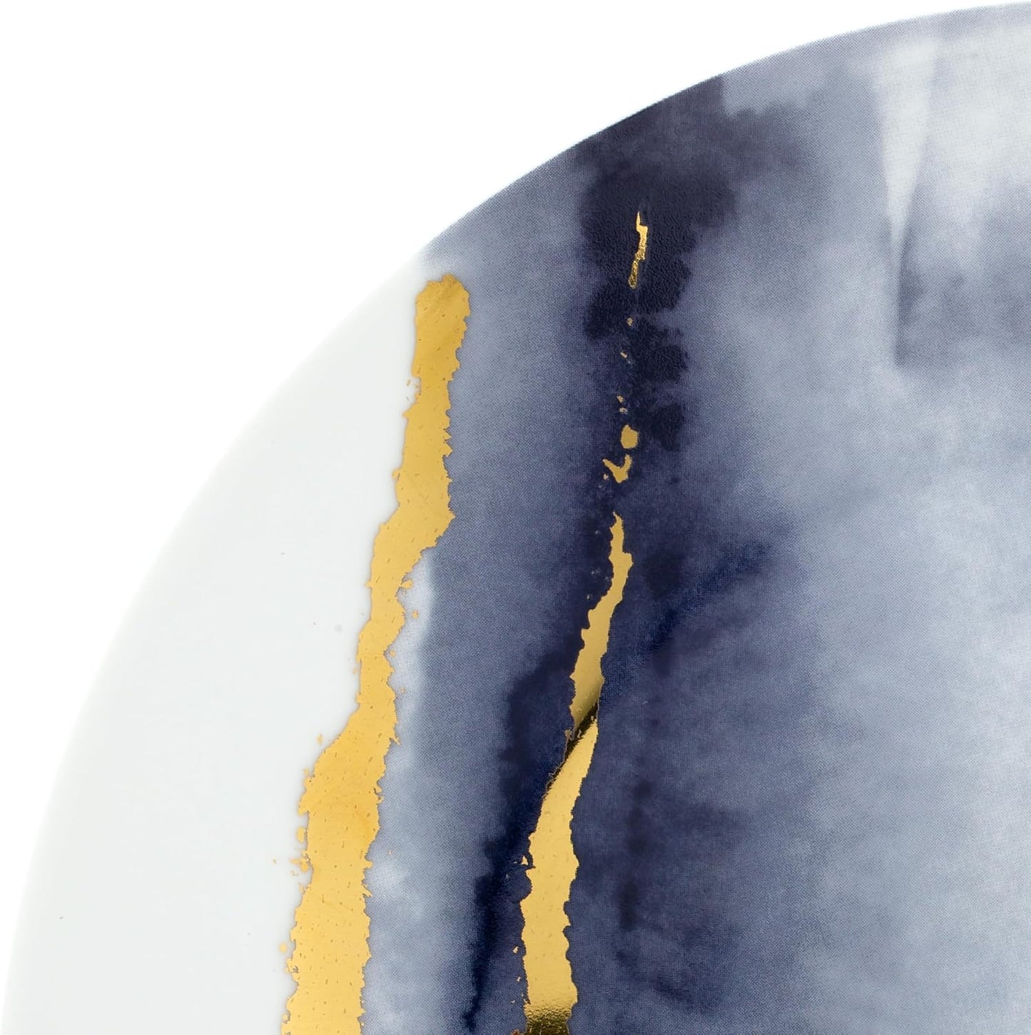 Joseph Sedgh Collection “Lazuli” 12-Piece Porcelain Dinnerware Set, Service for 4, Blue and Gold