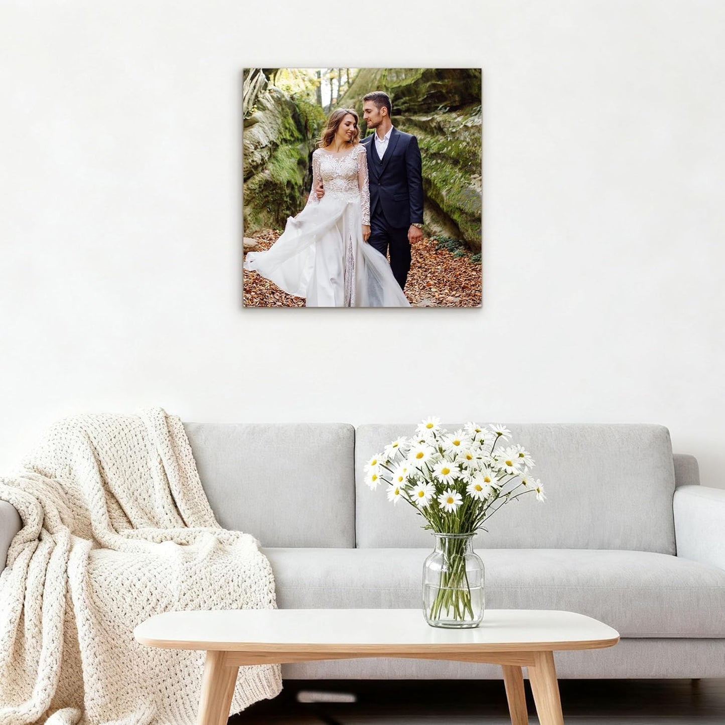 Tapuayts Custom Canvas Prints with Your Photos Framed Personalized Picture Gifts Photo Prints Canvas Wall Art for Bedroom Home Wall Decor (12" X 12")