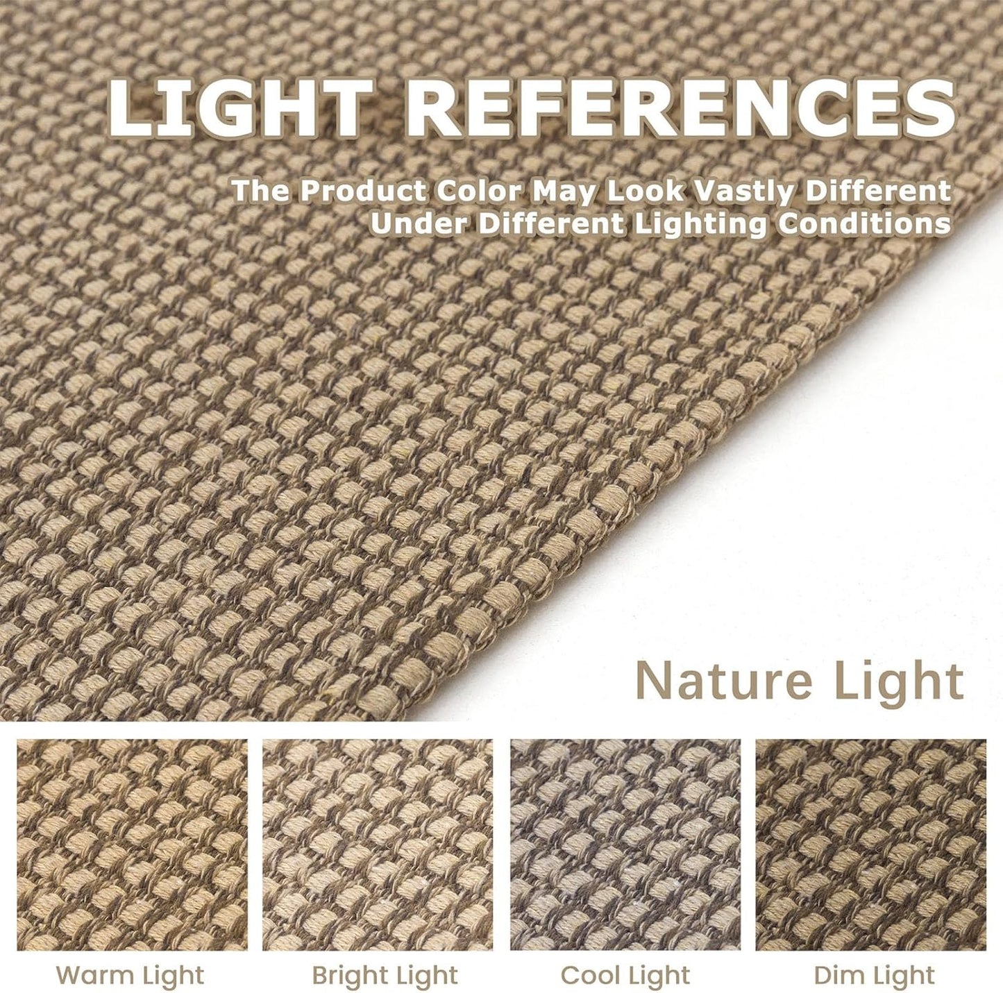 KOZYFLY Washable Area Rug 6x9 ft Rubber Backed Non Slip Rugs for Living Room Braided Cotton Bedroom Rug Woven Office Rugs Indoor Floor Carpets for Dining Bedroom Living Room, Tan/Orange/Brown