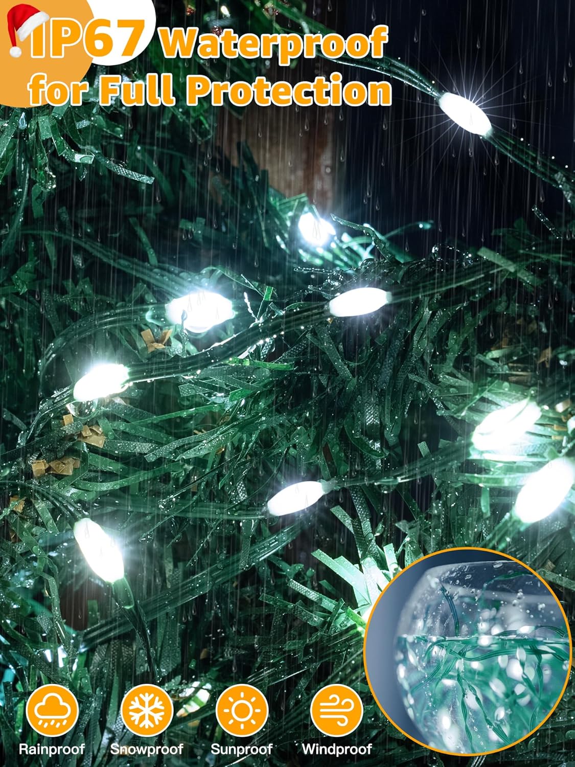Christmas Lights 1200 LED 394 FT, Waterproof Outdoor String Lights with Remote and Timer, Christmas Tree Lights with 8 Modes Dimmable, Fairy Lights for Holiday Decor (Cool White)