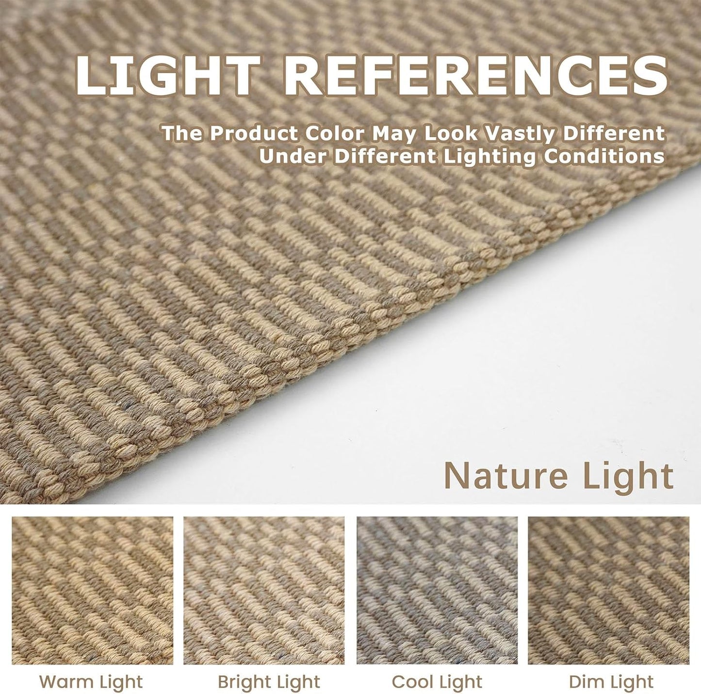 KOZYFLY Washable Runner Rug 2x5 Ft Runners for Hallways Rubber Backed Throw Rug, Braided Cotton Entryway Runner Indoor, Carpet Runners for Hallway Kitchen Entryway Bedroom, Beige/Khaki