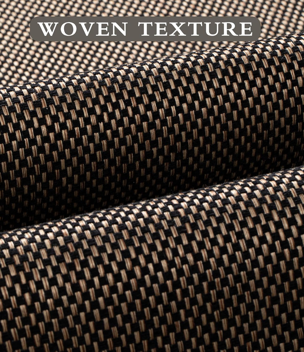 YIHOUSE Bathroom Rugs Sets 3 Pieces, Black Ultra Thin Bath Mats Fit Under Door, Absorbent Quickly Dry Rubber Backing Braided Bath Mat Set, Non Slip Washable Bath Rugs for Bathroom Floor, Black