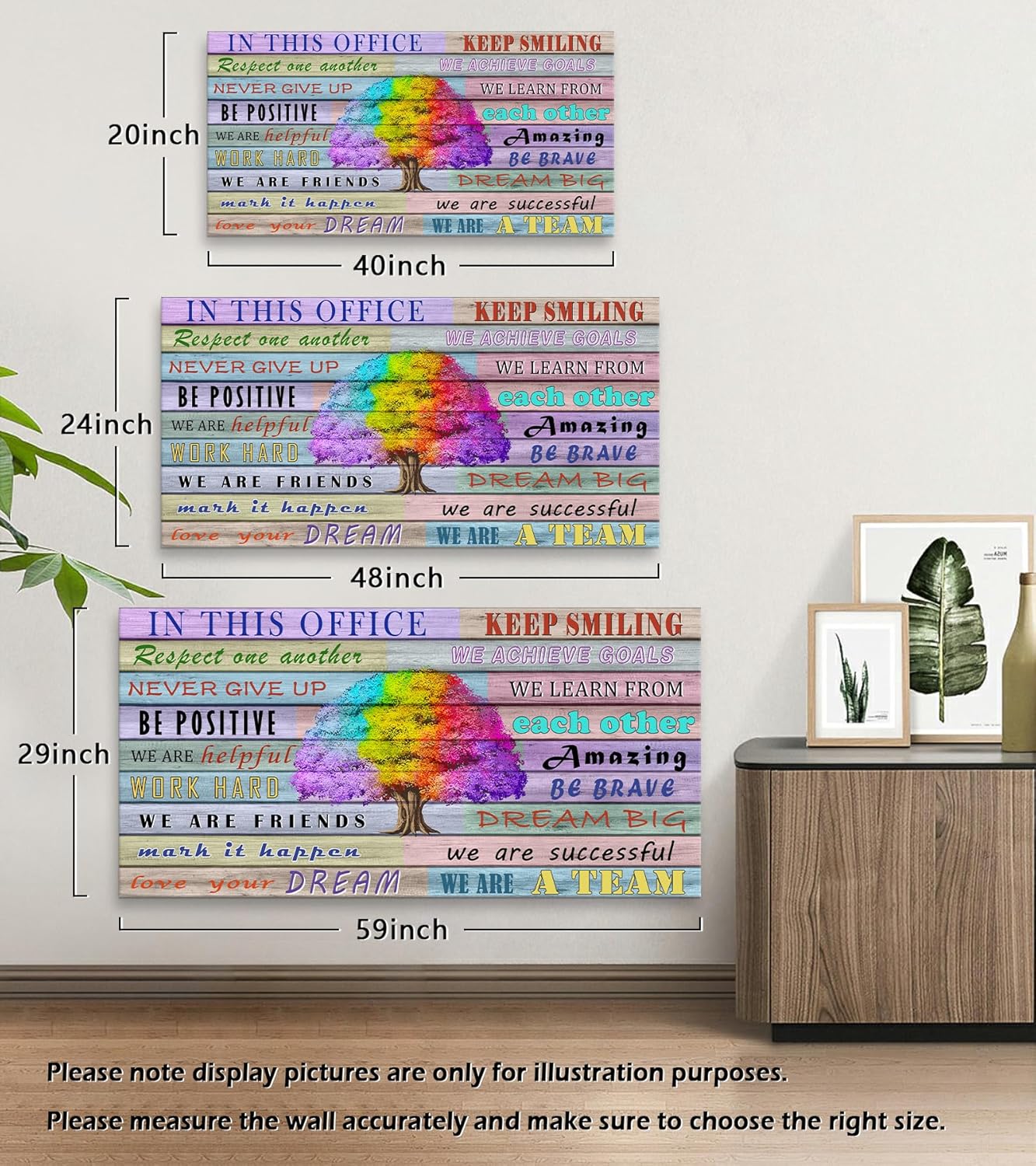 YYYYHPP YP2562 Inspirational Office Wall Art Mindset Quotes Canvas Prints Wall Art Poster Positive Quotes Wall Poster for Home Office Workplace Decor