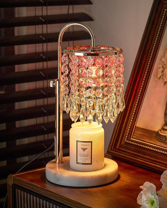 Candle Warmer Lamp with Timer Dimmer and 3 Bulbs, Lamp Candle Warmer with Marble Base,Wax Melt Warmer for Jar Candles, Birthday Gifts for Women Mom, House Warming Gifts New Home Decor