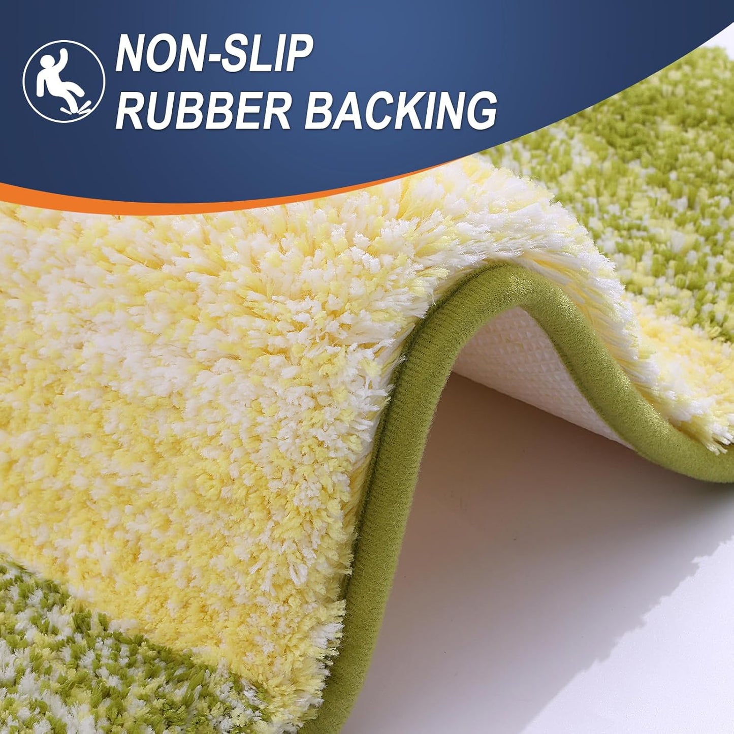 OLANLY Bathroom Rug Set 2 Piece, Soft Absorbent Microfiber Bath Rug Set, Non-Slip, Machine Wash Dry, Plush Shaggy Bath Mats for Bathroom (30"x20"+24"x16", Olive Green)