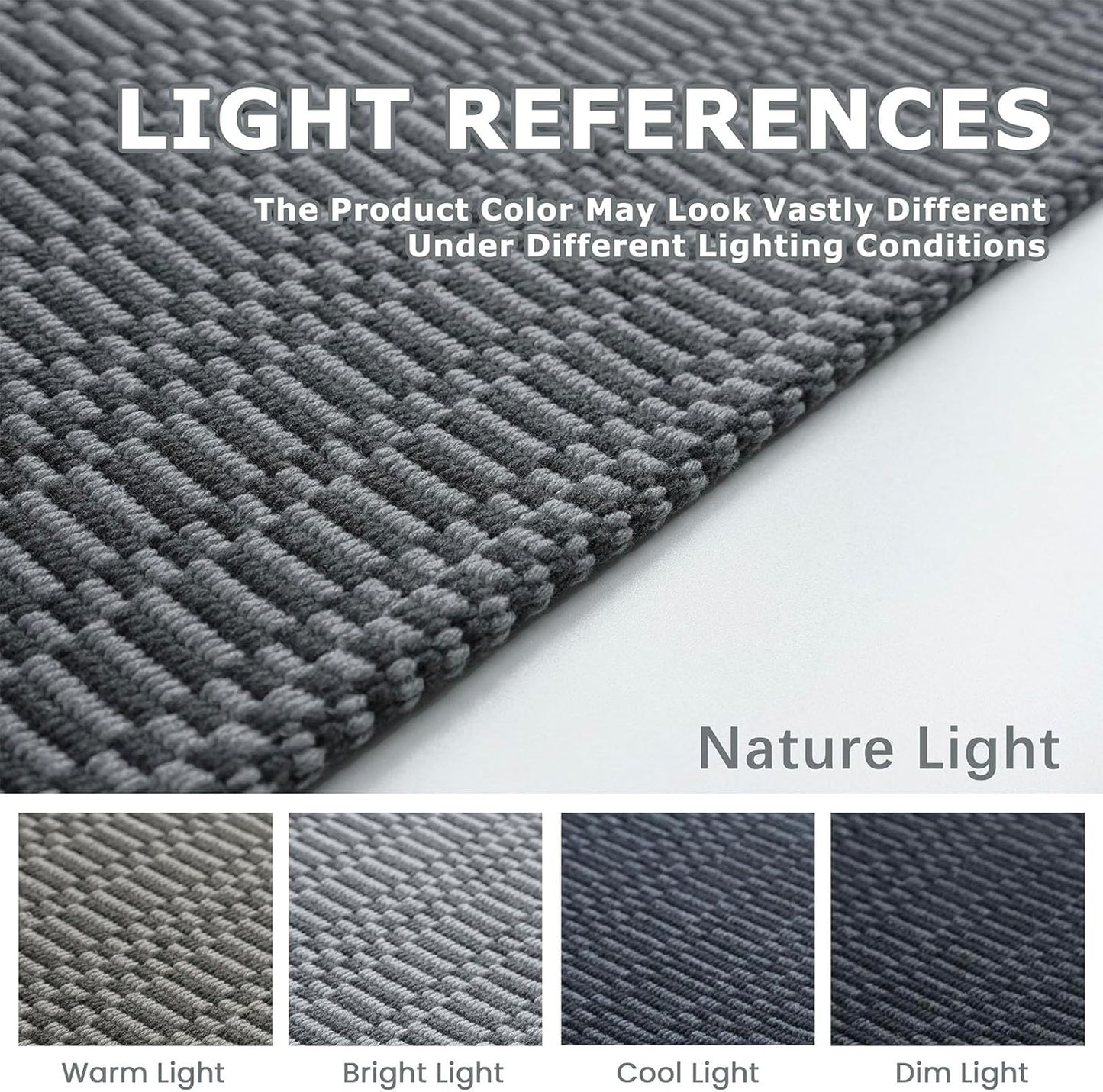 KOZYFLY Washable Area Rug for Living Room 5x7 Ft Bedroom Rug with Runner Backing Braided Cotton Dining Room Rug, Floor Carpet for Living Room Dining Room Bedroom, Grey/Charcoal Grey