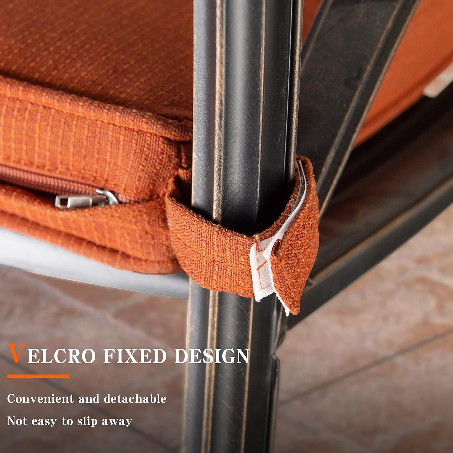 PURPLE LEAF 7 Pieces Outdoor Dining Set Cast Aluminum with 6 Armchairs and 47" Round Table, Cushion and Pillow Included, for Lawn Yard Garden Patio Dining Sets, Brick Red