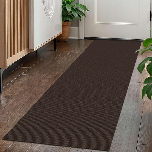 KOZYFLY Washable Runner Rug 2x5 Ft Runners for Hallways Rubber Backed Throw Rug, Braided Cotton Entryway Runner Indoor, Carpet Runners for Hallway Kitchen Entryway Bedroom, Dark Coffee/Brown