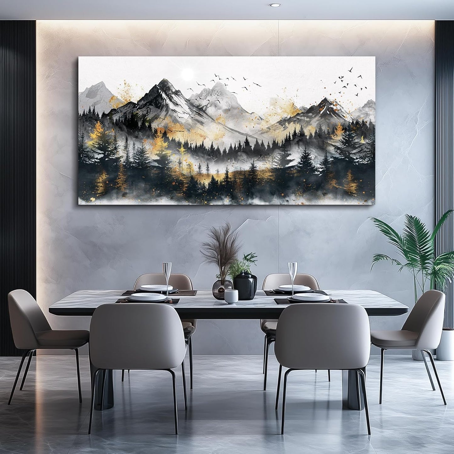 FUHAIHUA Canvas Wall Art For Living Room Large Wall Decorations For Office Bedroom Walls Mural Forest Mountain Landscape Paintings Abstract Wall Pictures Artwork Aesthetic Room Home Decor 30x60 In
