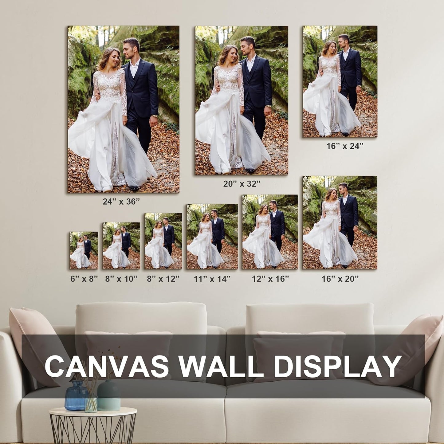 Tapuayts Custom Canvas Prints with Your Photos Framed Personalized Picture Gifts Photo Prints Canvas Wall Art for Bedroom Home Wall Decor (20" X 32")