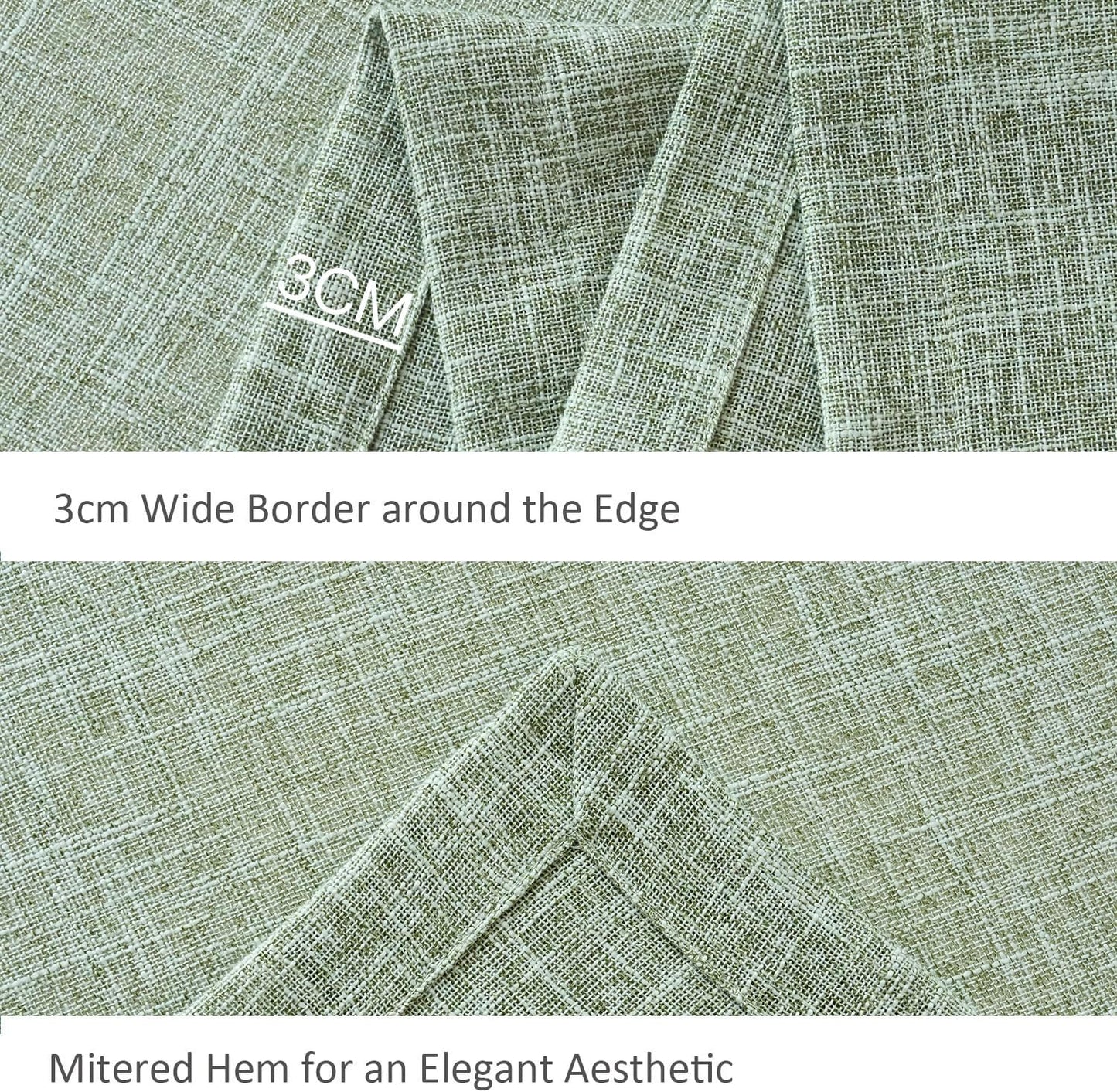 maxmill Flaxy Faux Linen Table Cloth with 2-Tone Slubby Texture Wrinkle Resistant Anti-Shrink Soft Tablecloth for Kitchen Dining Tabletop for Buffet Banquet Parties Rectangle 52 x 70 Inch Sage