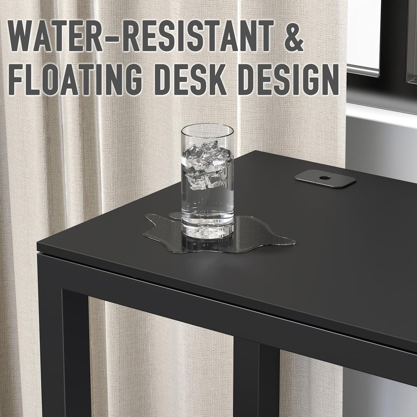 SHW 55-Inch Commercial-Grade Office Computer Desk, Black