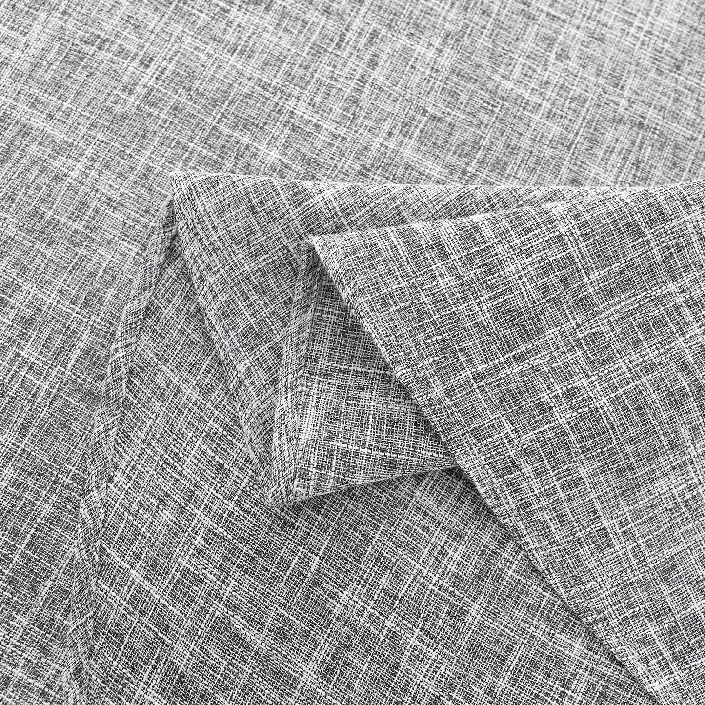 maxmill Flaxy Faux Linen Tablecloth with 2-Tone Slubby Texture Wrinkle Resistant Anti-Shrink Soft Table Cloth for Kitchen Dining Restaurant Tabletop for Event Dinner Round 70 Inch Light Gray