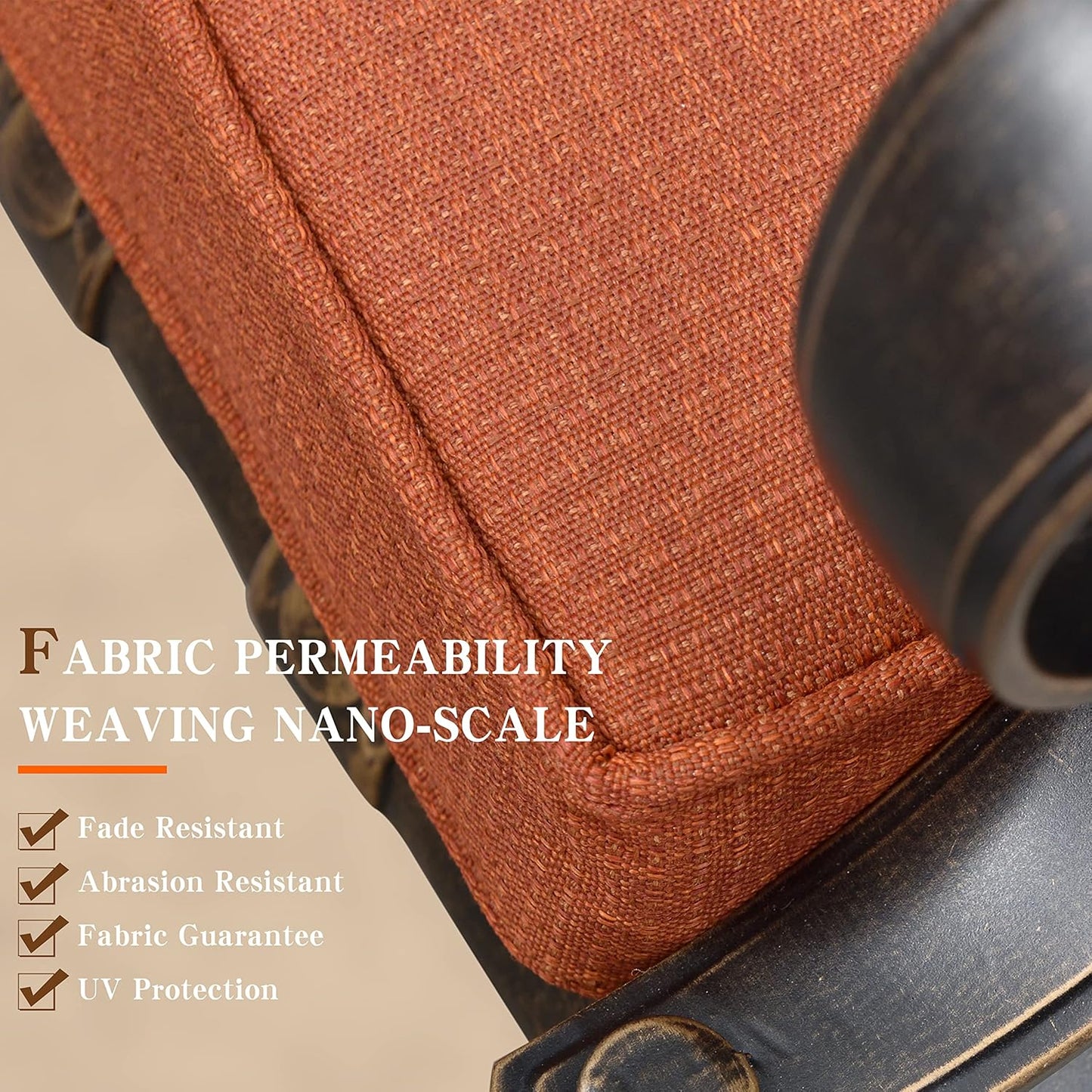 PURPLE LEAF Patio Dining Set Cast Aluminum 7-Piece Patio Furniture Set with 6 Dining Armchairs and 47" Round Table, 6 Cushions Included, for Lawn Yard Garden, Rhombic Brick Red Outdoor Dining Set