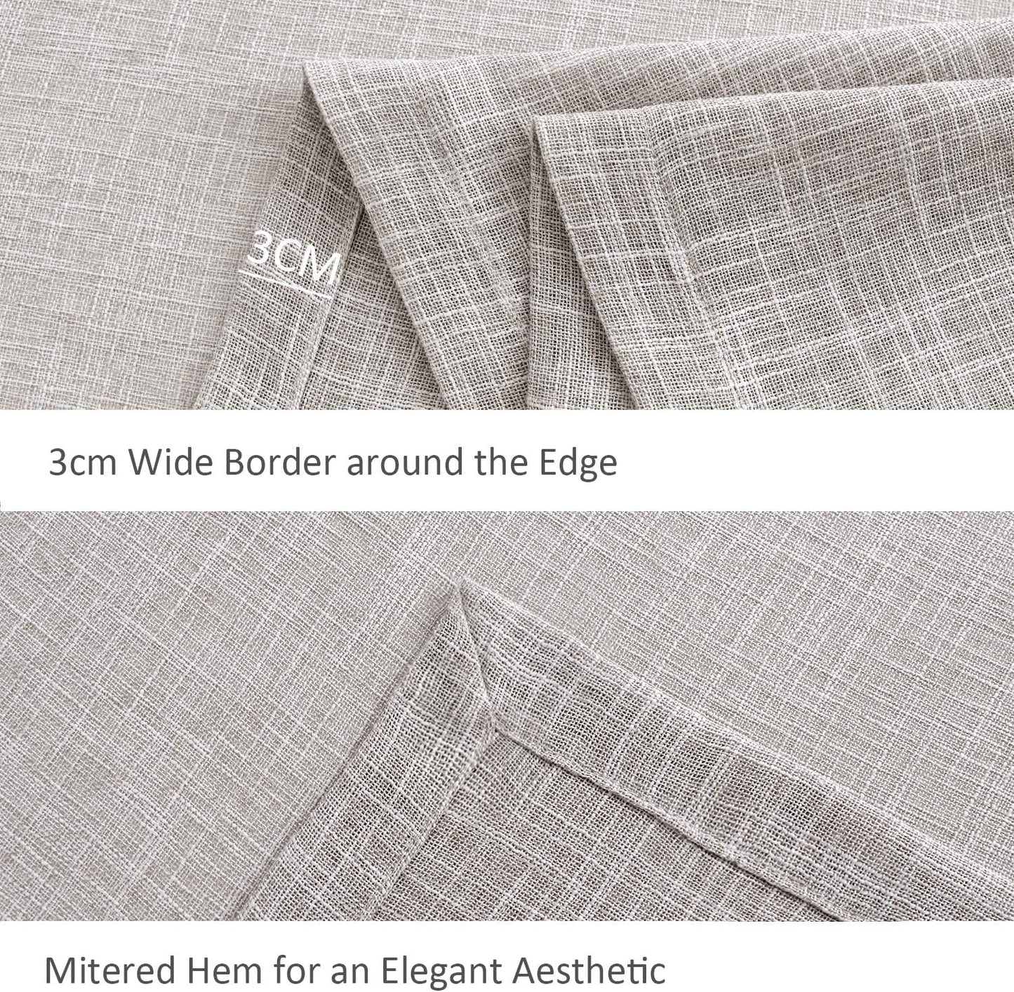 maxmill Flaxy Faux Linen Tablecloth with 2-Tone Slubby Yarn Textured Weaves Wrinkle Resistant Anti-Shrink Soft Table Cloth for Kitchen Dining Restaurant Tabletop Rectangle 60 x 120 Inch Linen