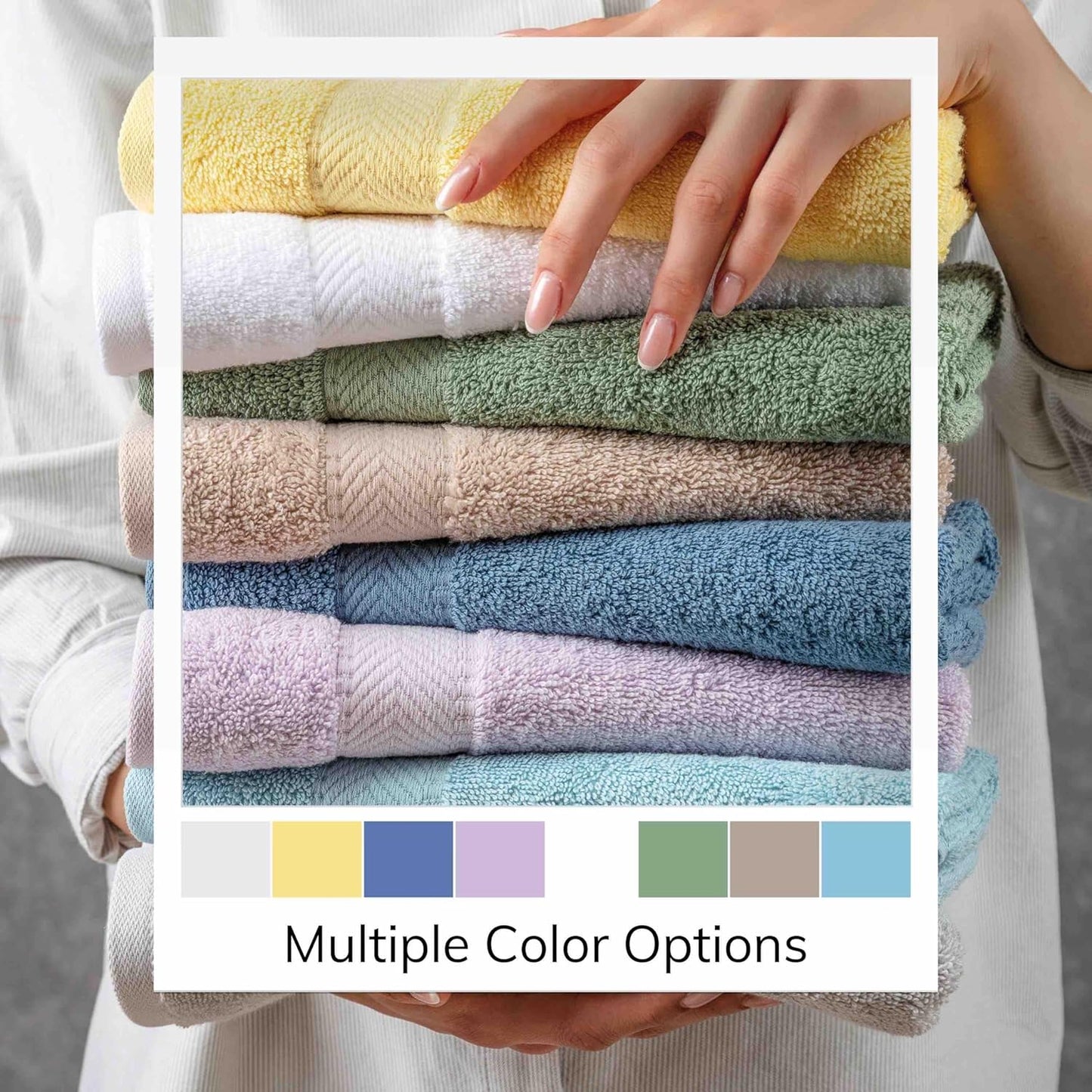 TEXTILOM Washcloths for Body and Face – Hotel and Spa Quality & Soft & Absorbent & Quick Dry Wash Cloths for Your Body – 100% Turkish Cotton Wash Clothes Towel Set of 4 (13 x 13 inches) - Green