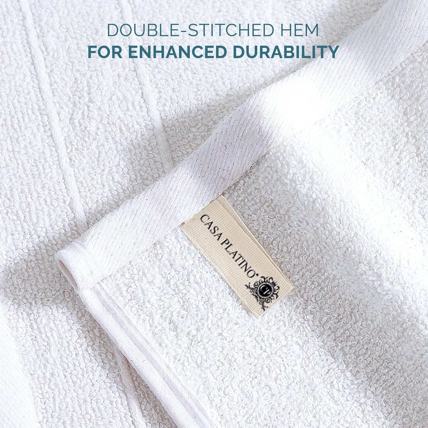 Casa Platino 100% Cotton Washcloths 24 Pack - Spa & Salon Quality Face Towels - Ring Spun, Soft & Absorbent Wash Cloth Rags for Body, Beauty, Home, Gym - Fingertip Towels - 13"x13", White Washcloths