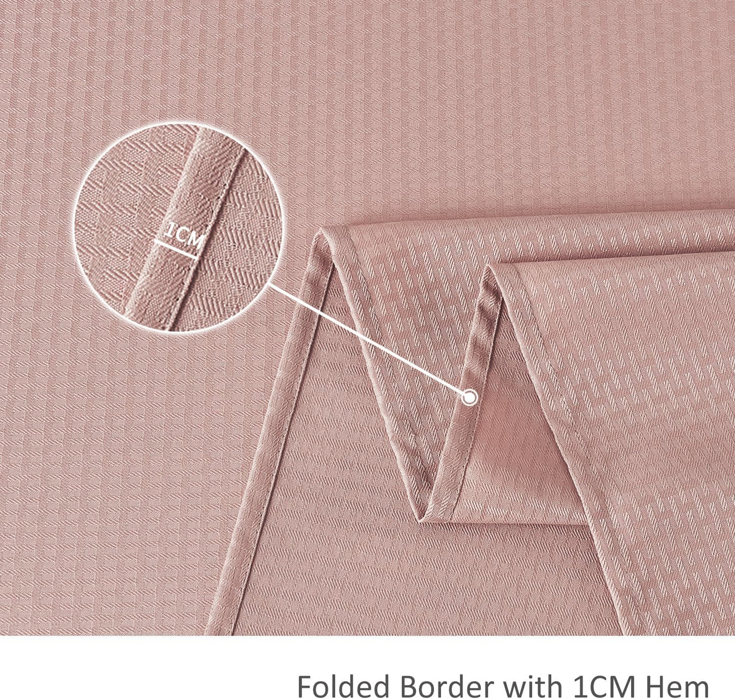 maxmill Weaved Texture Tablecloth Water Resistance Antiwrinkle Spillproof Soft Washable Table Cloth for Dining Room, Buffet Banquet Parties Holiday Dinner, Rectangular 70 x 108 Inch, Pale Blush