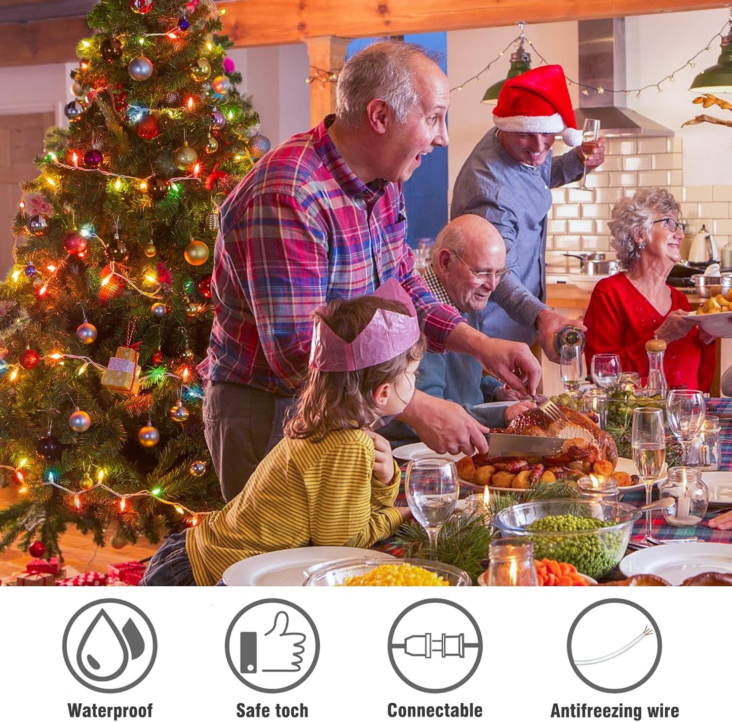 Hopolon 2PACK 50Count Easter String Lights,Christmas Lights Plug in,13FT Incandescent Pastel Mini Light White Wire for Indoor Outdoor Spring Patio Party Yard Garden Bedroom Tree Decor,Multicolor