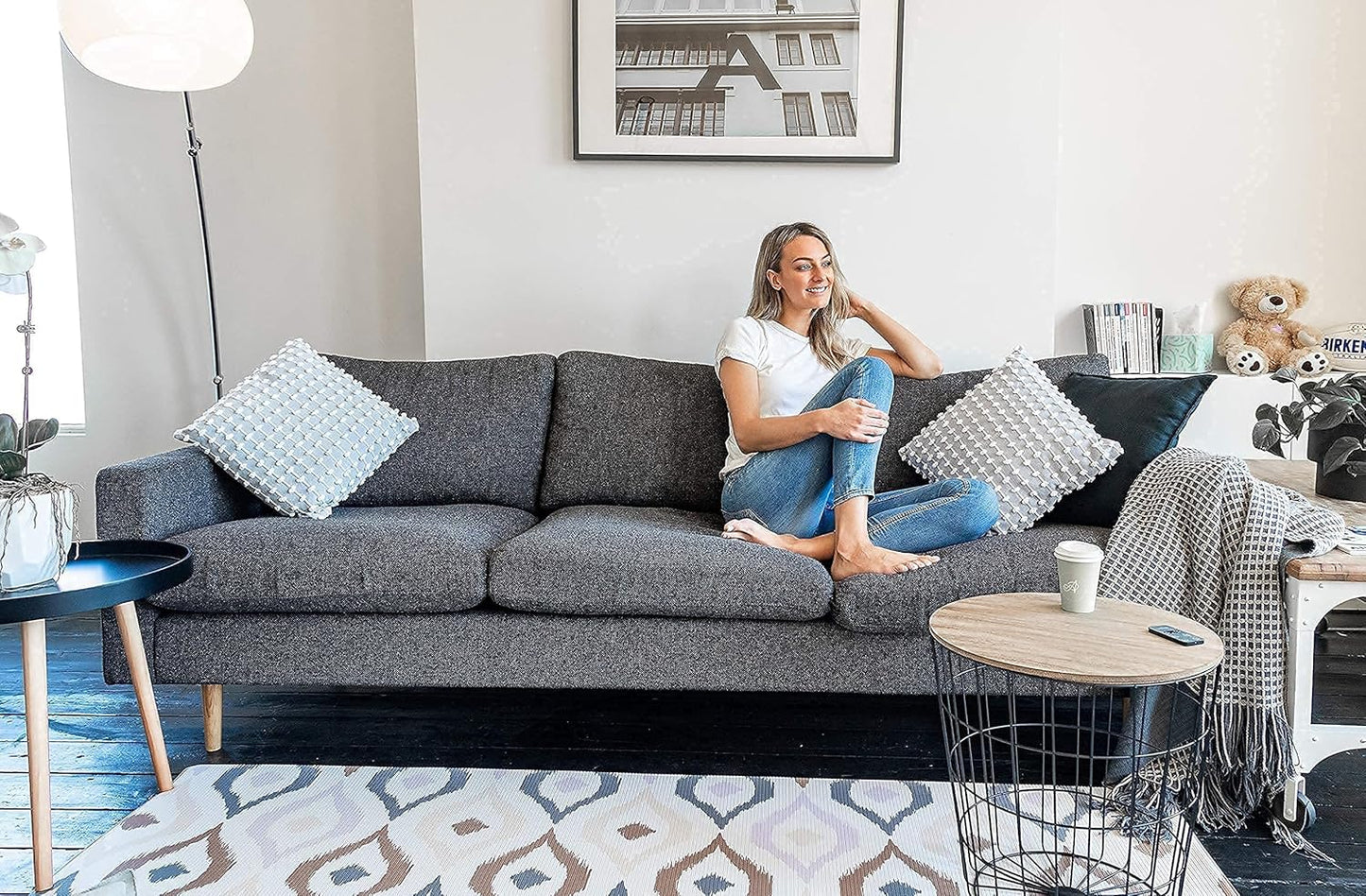 Cushmat Stylish Reversible Foam Play Mat (Large, Luxe Lite - Royal Blue Star) - Soft, Waterproof, Durable Play mat for Infants, Babies, Toddler, Kids & Grownup - 6.5ft x 4.5ft