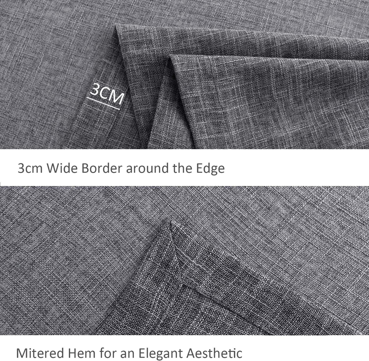 maxmill Flaxy Faux Linen Tablecloth with 2-Tone Slubby Texture Wrinkle Free Anti-Shrink Soft Table Cloth for Kitchen Dining Tabletop for Outdoor and Indoor Use Rectangle 60 x 84 Inch Charcoal