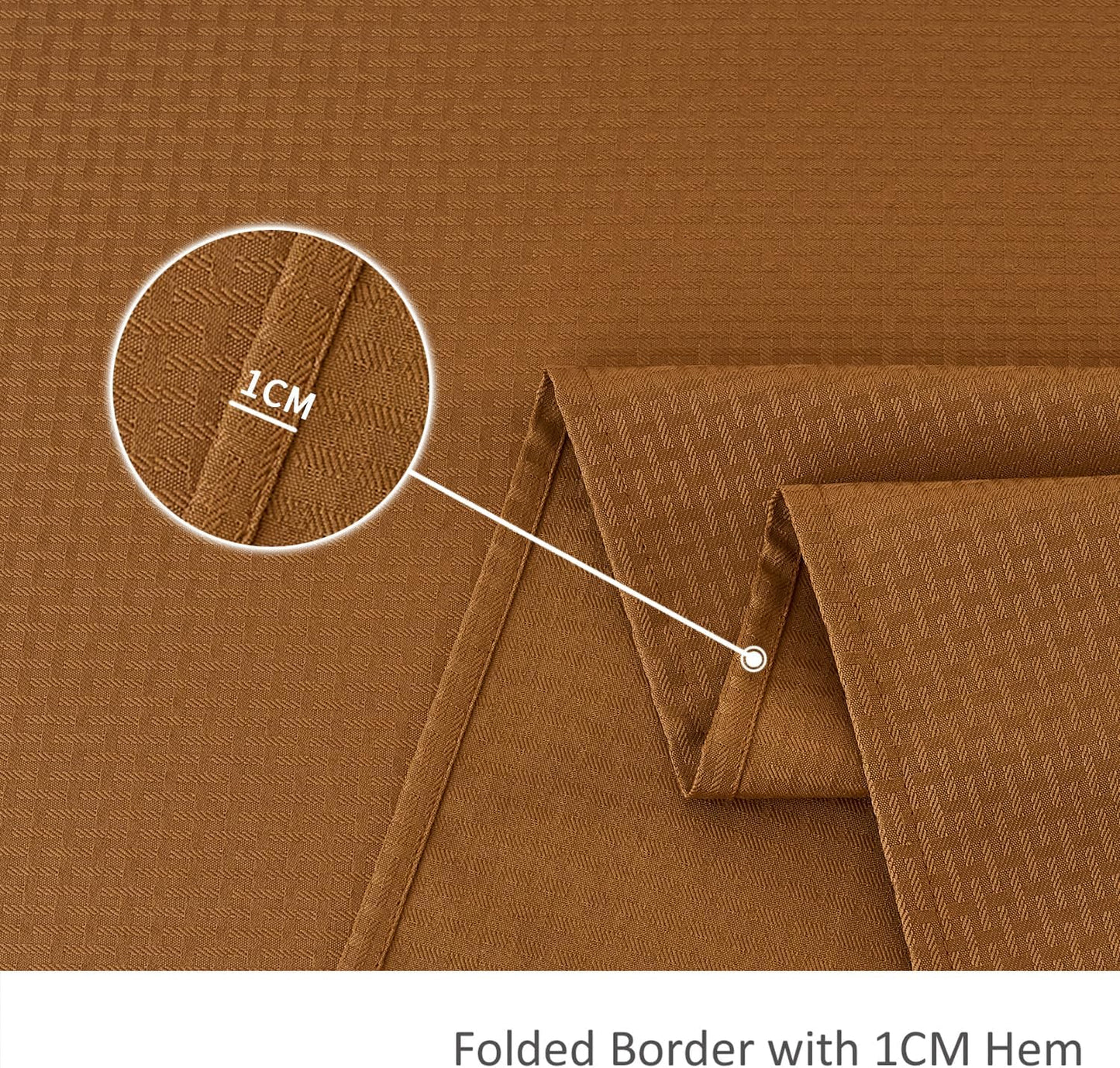 maxmill Weaved Texture Design Harvest Tablecloth Water Resistant Wrinkle Free Spill-Proof Soft Table Cloth for Fall Harvest Thanksgiving Parties Dinner Decoration, Rectangle 60 x 84 Inch Amber