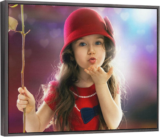 Personalized Custom Canvas Prints: Photo On Canvas (Black, 16x16) Transform Your Photos into Stunning Framed Wall Art Digitally Printed Photo To Canvas Ideal for Home Decor, Gifts Keepsakes.