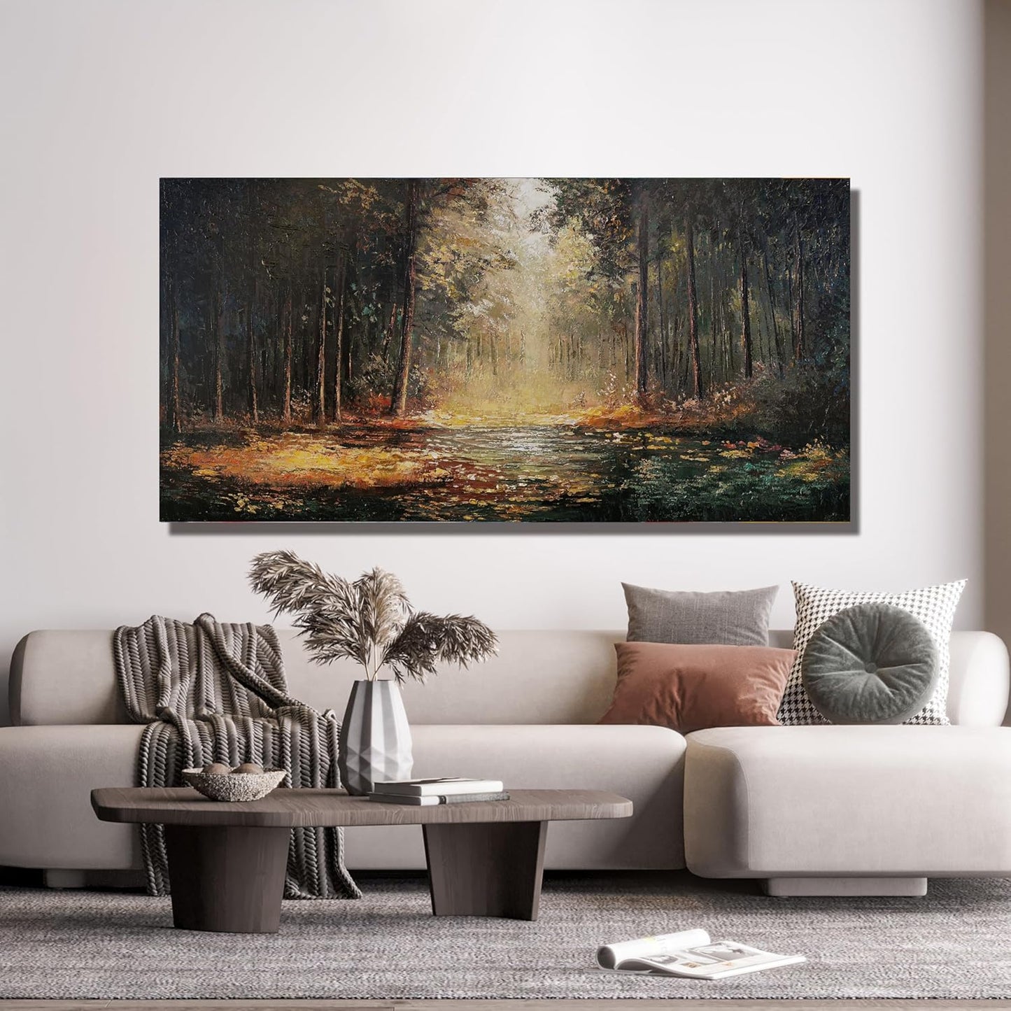 Canvas Wall Art Decor Artwork for Walls Canvas Wall Art for Living Room Landscape Natural Wall Art Decor Mystical Path Yellow Forest Wall Art Prints Art Work for Home Office Room Wall Decor 20" x 40"