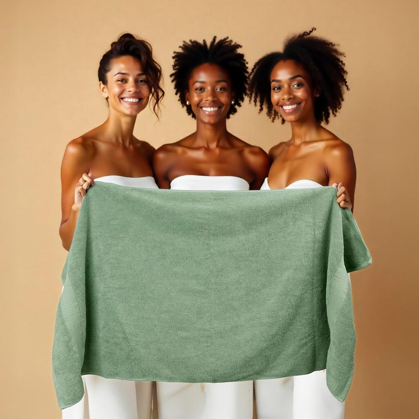 HILLFAIR Premium 600 GSM 6 Piece Towel Set- 2 Bath Towels, 2 Hand Towels & 2 Washcloths, Machine Washable, Hotel Quality, Super Soft & Highly Absorbent Cotton Towel: Sage