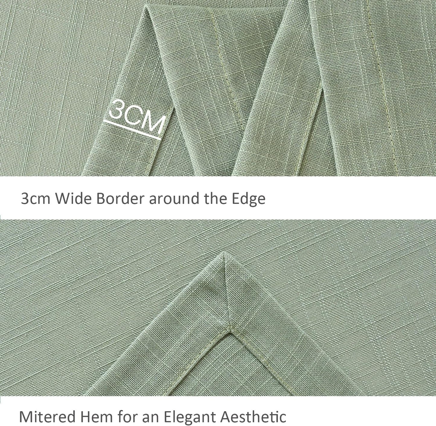 maxmill Lux Faux Linen Tablecloth with Slubby Yarn Textured Weaves Wrinkle Resistant Anti-Shrink Soft Table Cloth for Kitchen Dining Restaurant Tabletop Rectangle 60 x 120 Inch Sage Green