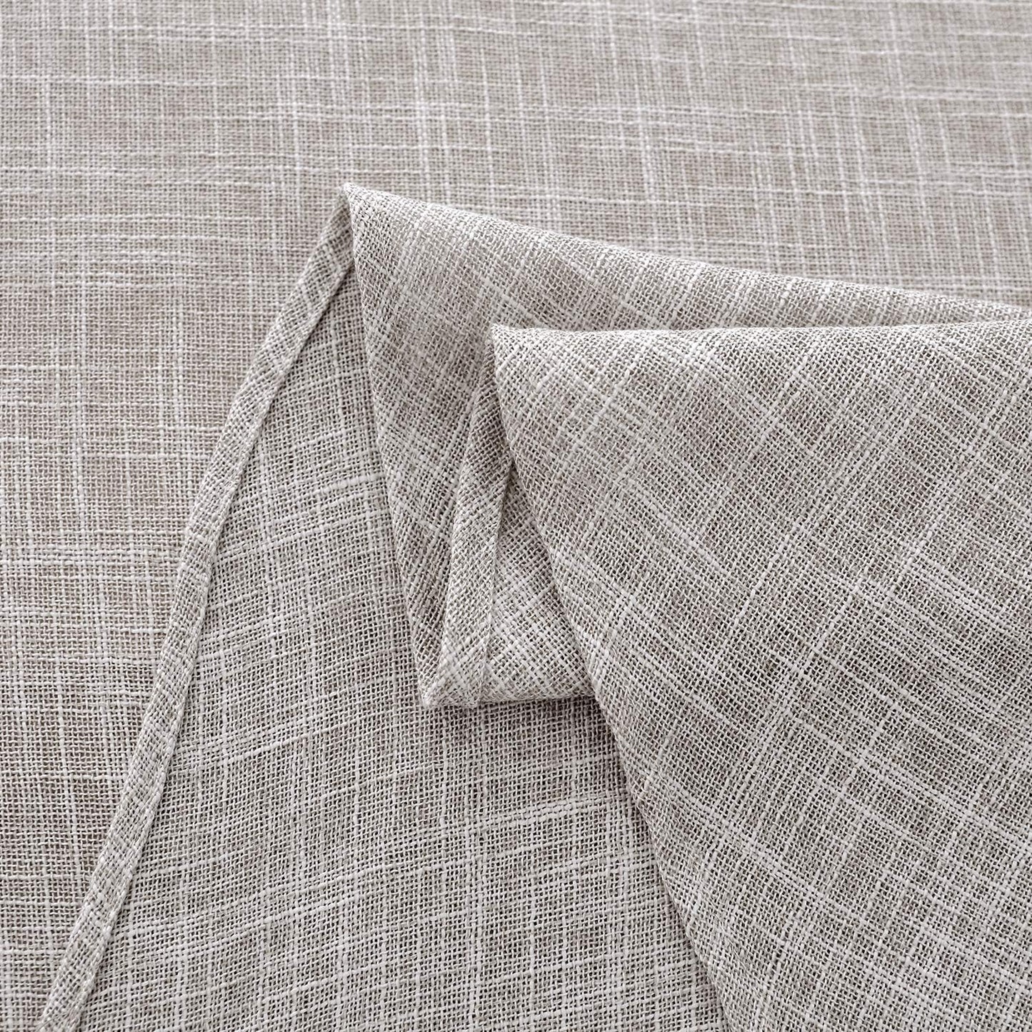 maxmill Flaxy Faux Linen Tablecloth with 2-Tone Slubby Texture Wrinkle Resistant Anti-Shrink Soft Table Cloth for Kitchen Dining Restaurant Tabletop for Event Holiday Dinner Round 70 Inch Linen