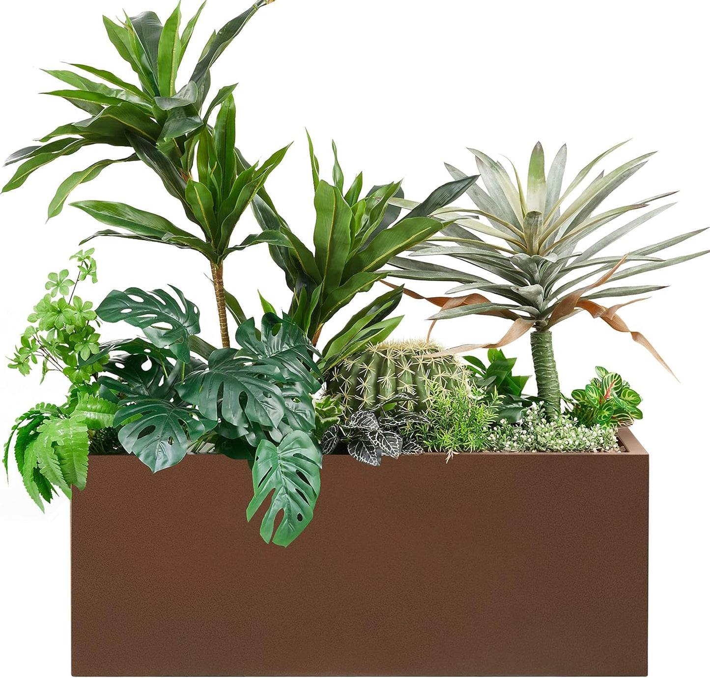 Wallowa Metallic Heavy Long and Large Outdoor/Indoor Planter Box, 38”Lx15”Wx15”H, 40Pounds, Espresso