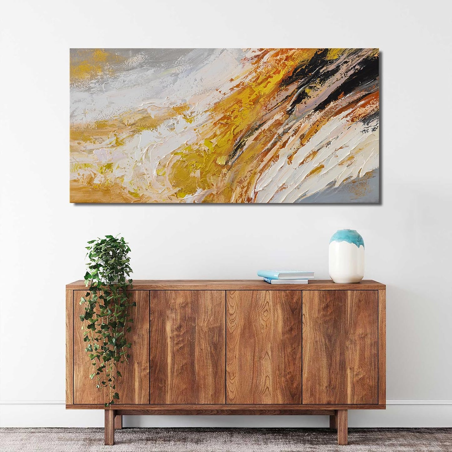 AIXMGSJS Canvas Wall Art Decor Wall Art Pictures for Living Room Canvas Art Wall Decor Black and White Abstract Wall Art Prints Modern Gold Wall Art Artwork for Walls Home Office Decor 20" X 40"