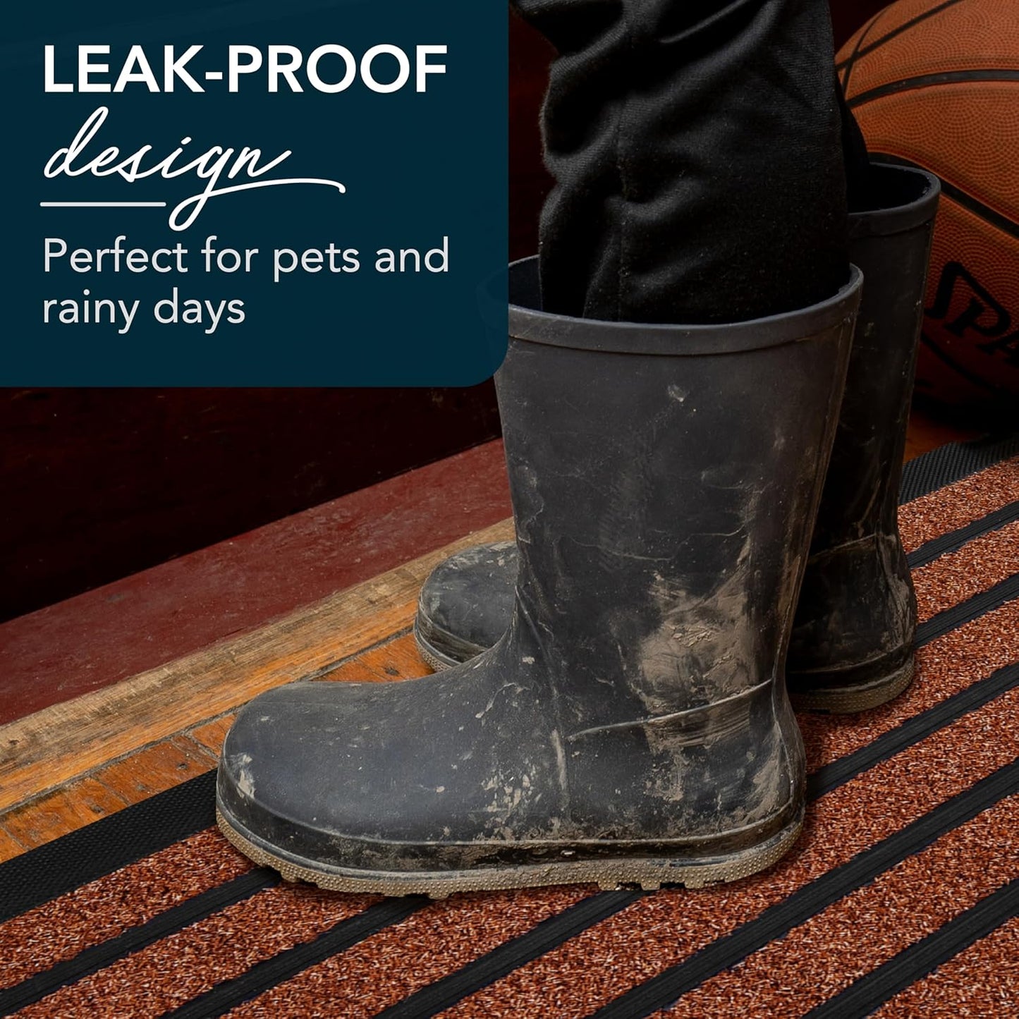 ubdyo Extra Durable Door Mat - Dirt Trapping Outdoor Welcome Mats - Non-Slip Outdoor Indoor Entrance - Low Profile Front Doormat (47" x 32", Bright Burgundy)