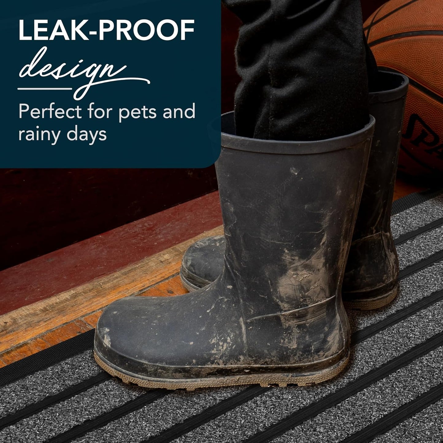 ubdyo Extra Durable Door Mat - Dirt Trapping Outdoor Welcome Mats - Non-Slip Outdoor Indoor Entrance - Low Profile Front Doormat (36" x 24", Bright Grey)