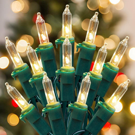 woohaha Outdoor Christmas Lights,120V UL Certified 2 Pack 13ft 50 Mini String Lights Connectable, Waterproof Fairy Lights for Garden Xmas Tree Wedding Wreath Party Decoration (Warmwhite 2 pcs)