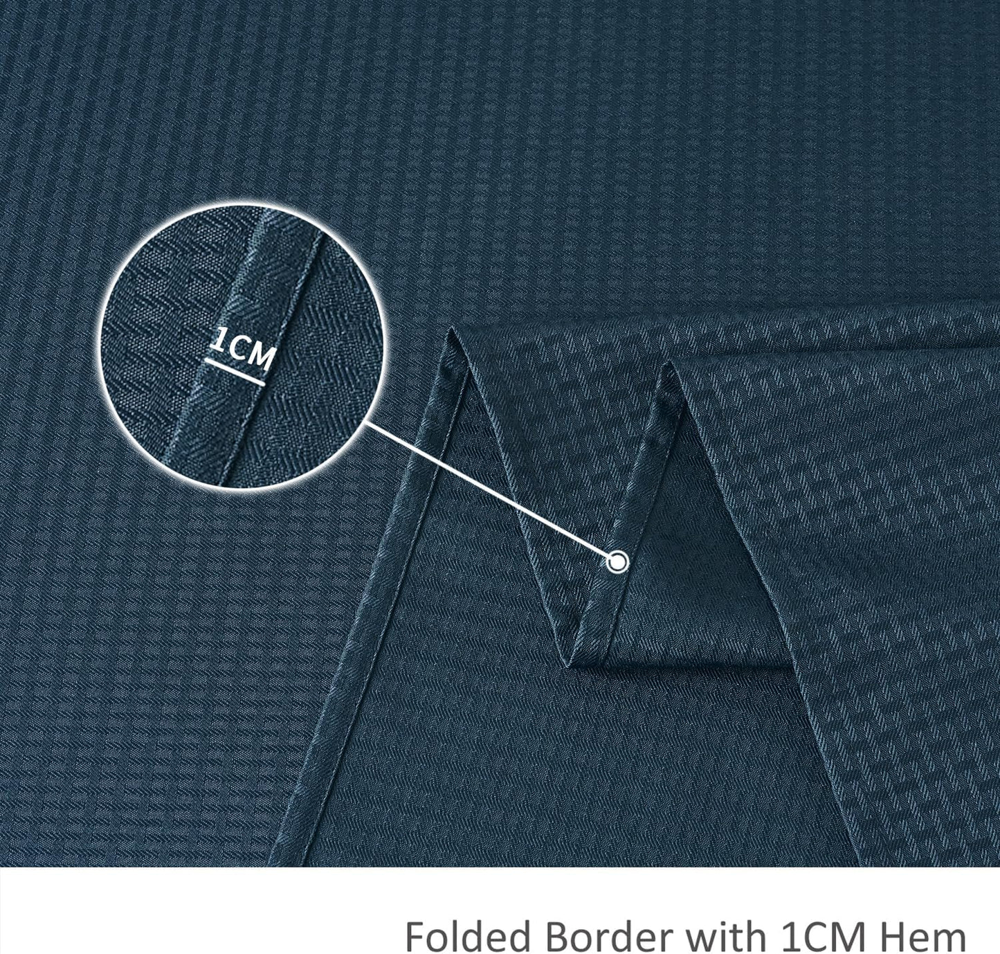 maxmill Rectangle Tablecloth Weaved Pattern Waterproof Spillproof Wrinkle Free Table Cloth, Kitchen Dining Tabletop Decoration, Fabric Table Cover for Holiday Parties, 52 x 70 Inch, Navy Blue