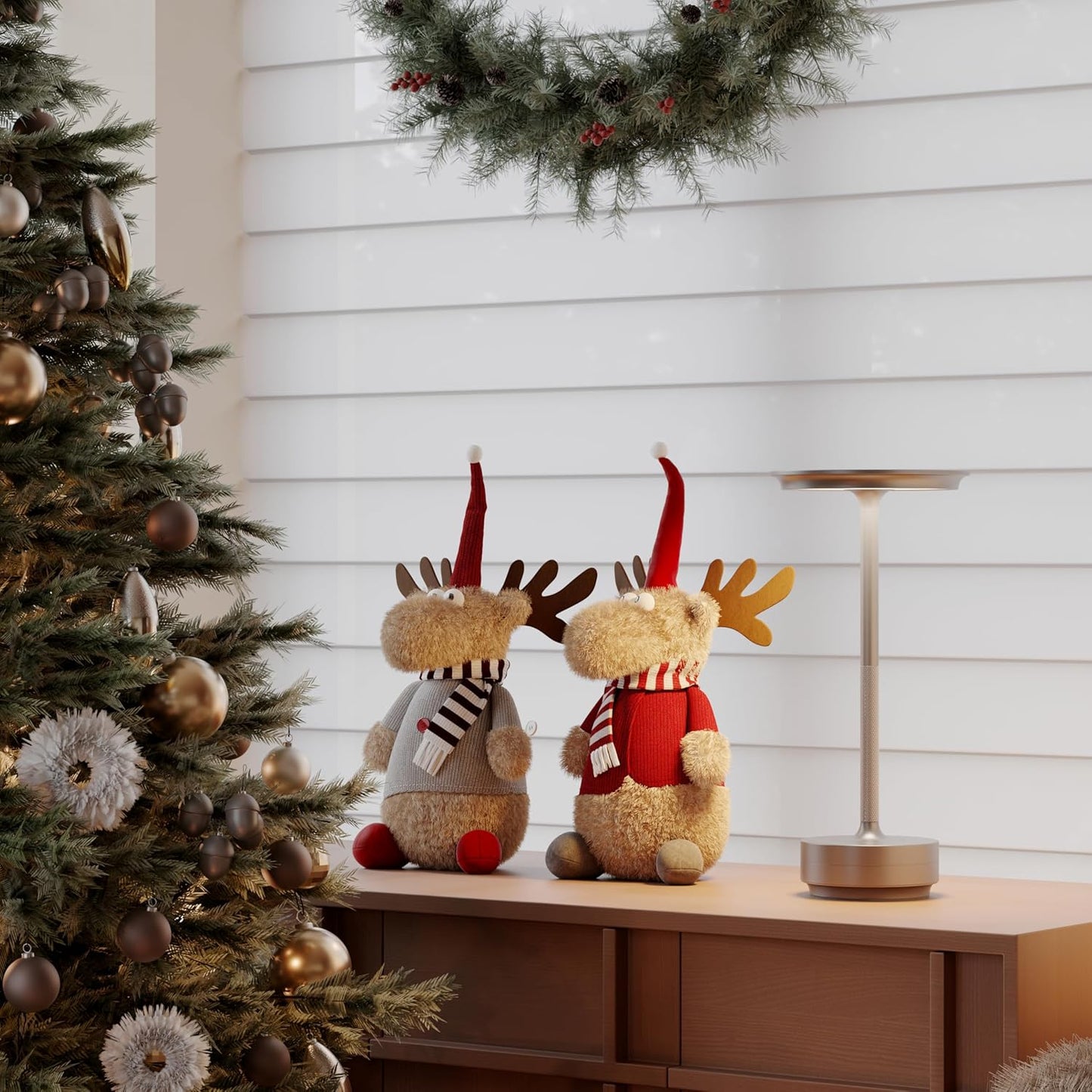 LED Cordless Table Lights Set of 2, Built-in 5000mAh Battery Rechargeable Outdoor Waterproof Portable Touch Battery Table Lamps with Memory Function,for Patio/Campsite/Work（Silver ）