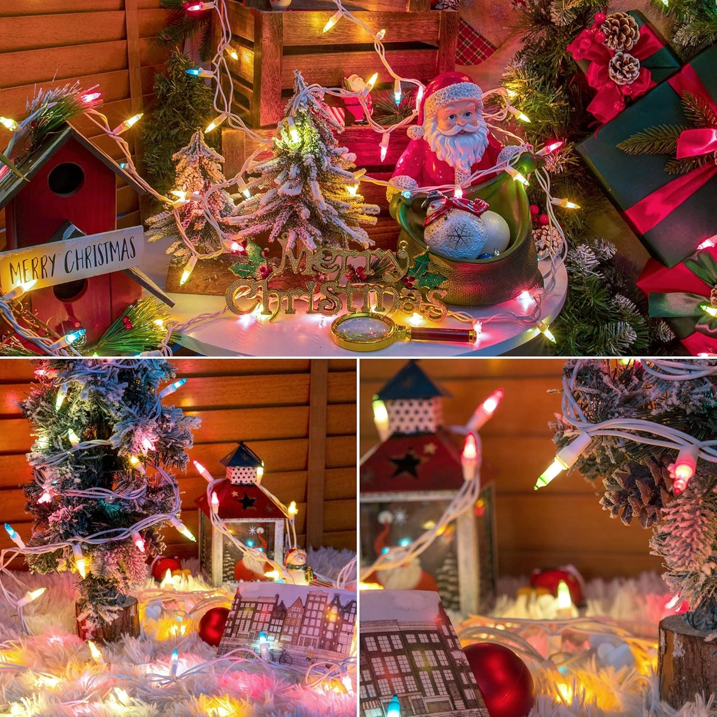 Hopolon 2PACK 50Count Easter String Lights,Christmas Lights Plug in,13FT Incandescent Pastel Mini Light White Wire for Indoor Outdoor Spring Patio Party Yard Garden Bedroom Tree Decor,Multicolor