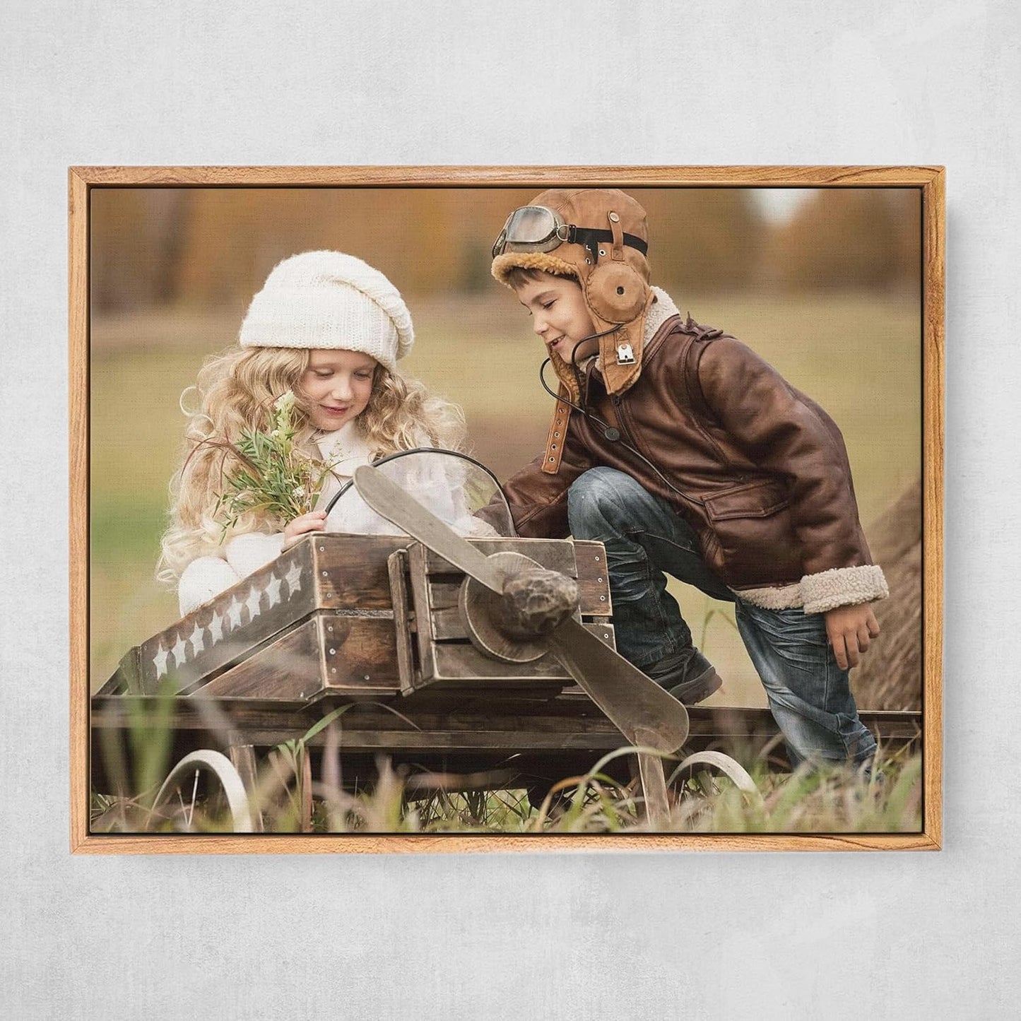 Personalized Custom Canvas Prints: Photo On Canvas (Light Brown, 20X24) Transform Your Photos into Stunning Framed Wall Art Digitally Printed Photo To Canvas Ideal for Home Decor, Gifts Keepsakes.