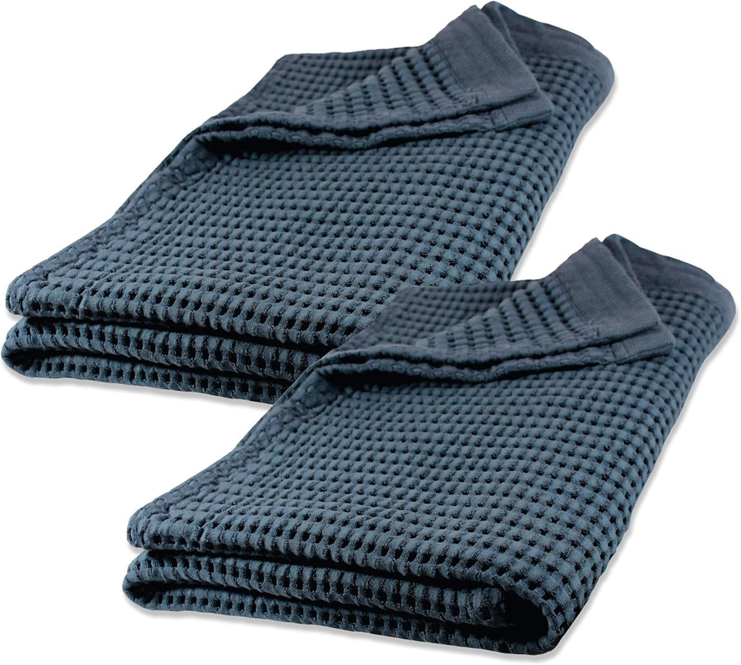 GILDEN TREE Waffle Bath Sheet Quick Dry Towel, Thin Luxury Bath Towels, 40x80 Large Bath Towels 2 Pack Bath Sheets, Modern Style (Midnight Blue)