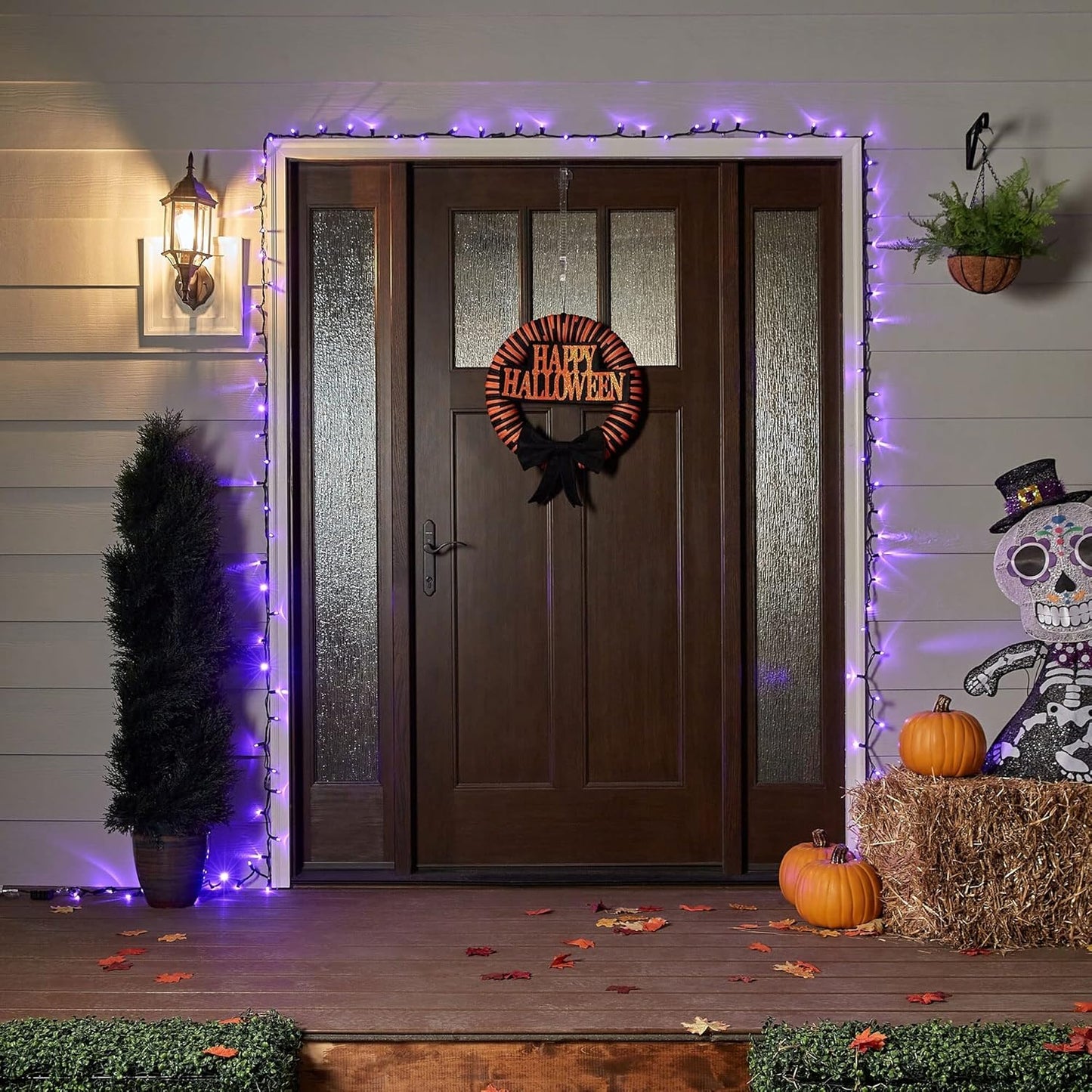TW SHINE Halloween Lights, 400 LED 132FT Outdoor Halloween Lights Plug in with 8 Modes, Waterproof Christmas Light Outdoor, Indoor Decorations for Party Yard Haunted House Decor, Purple