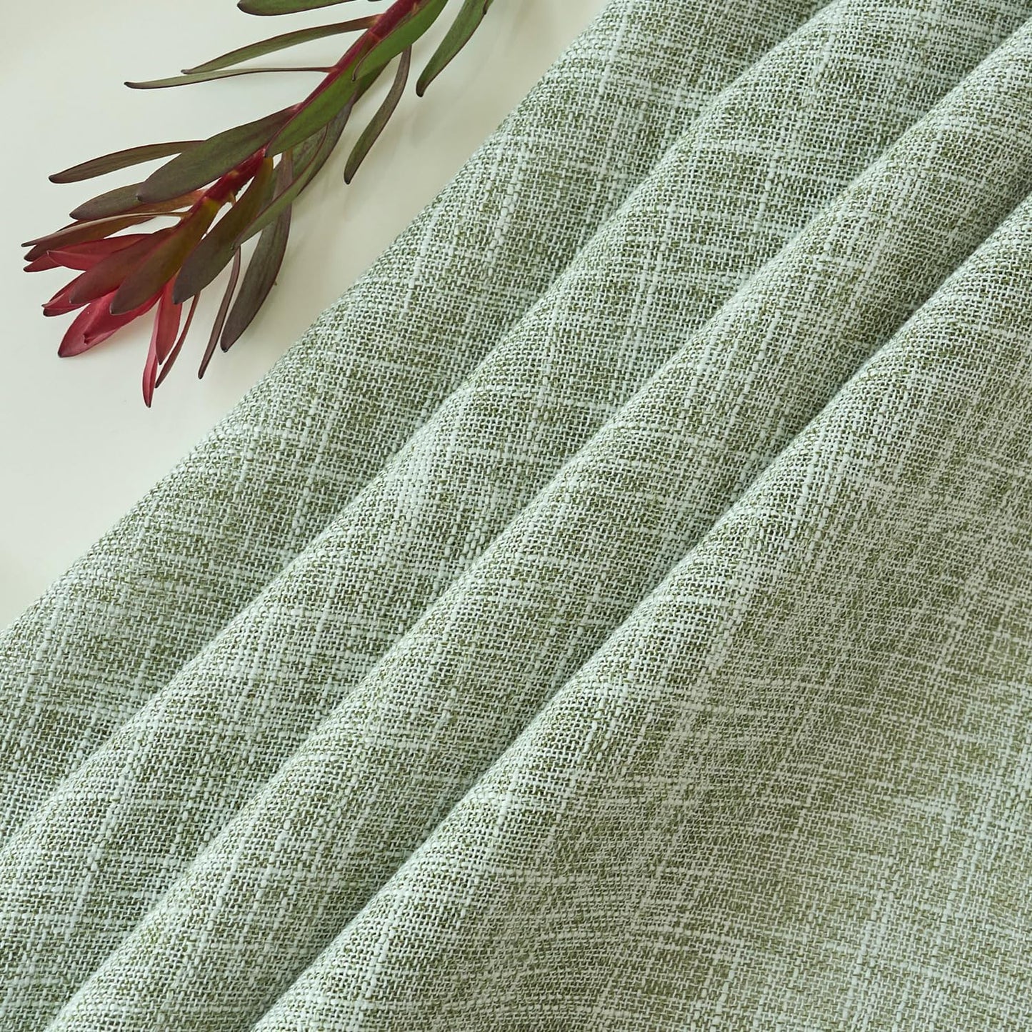 maxmill Flaxy Faux Linen Table Cloth with 2-Tone Slubby Texture Wrinkle Resistant Anti-Shrink Soft Tablecloth for Kitchen Dining Tabletop for Buffet Banquet Parties Rectangle 60 x 140 Inch Sage