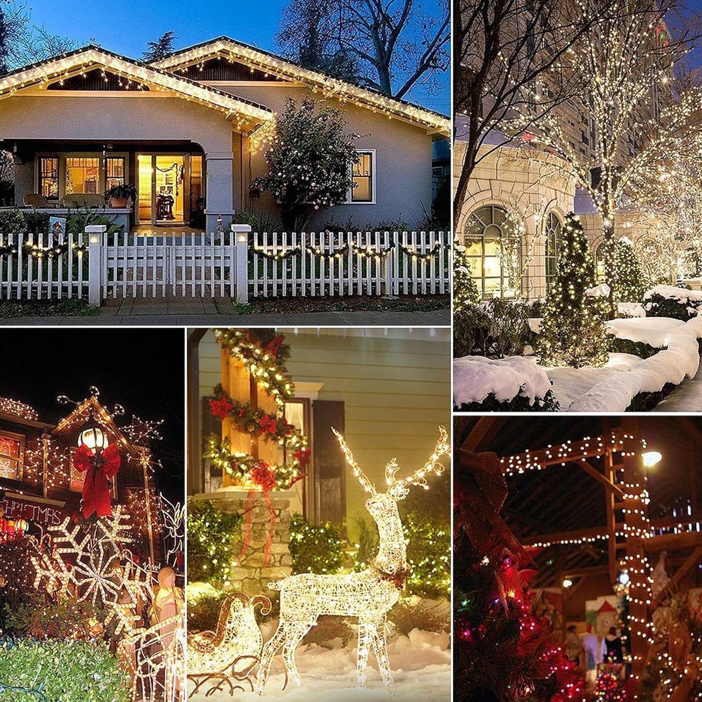 Decute 500LED 164FT Christmas Tree String Lights Green Wire Dimmable with Remote Control, UL Listed Plug in Fairy Starry Lights Decorative for Christmas Tree Party Wedding Indoor Outdoor Warm White