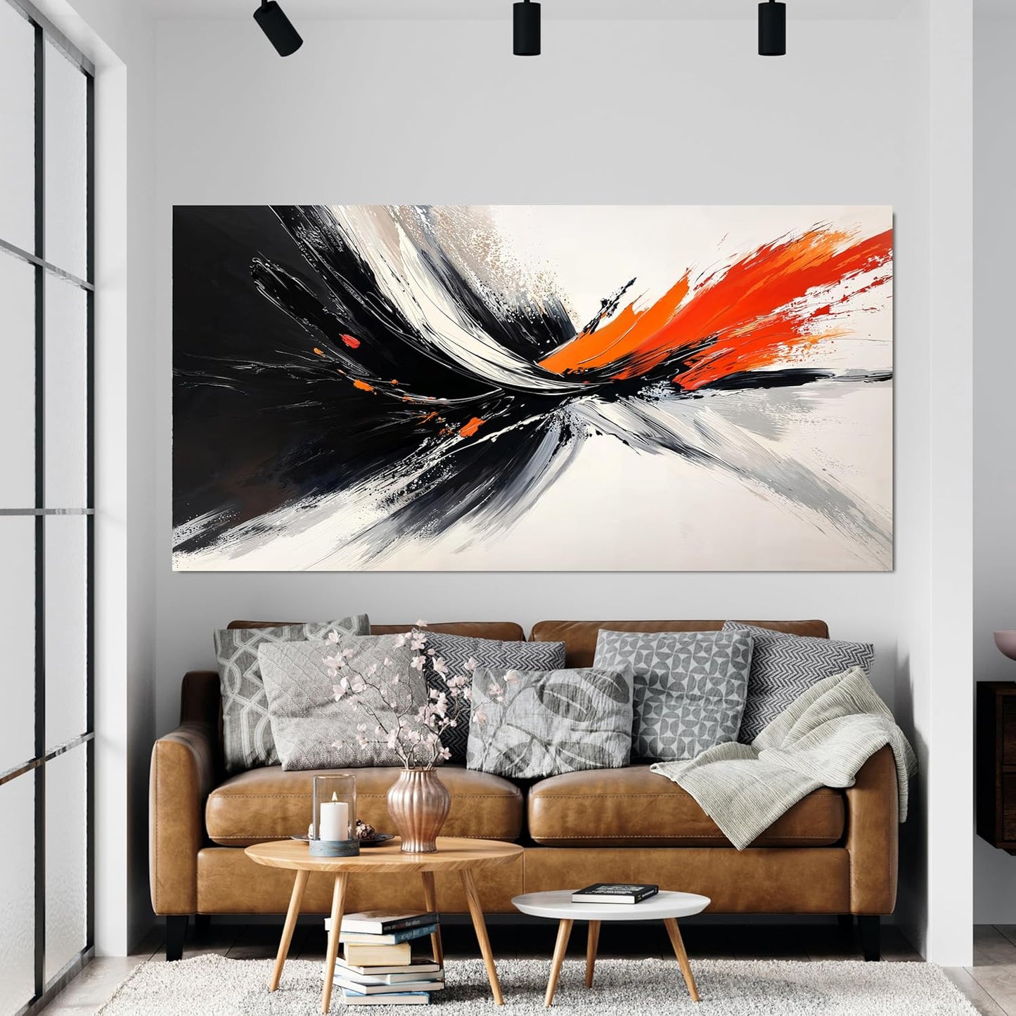 AIXMGSJS Canvas Abstract Wall Art Decor Modern Black and White Wall Art Prints Canvas Art Wall Decor Wall Art Pictures for Living Room Abstract Artwork for Walls Bedroom Office Decor 20" X 40"