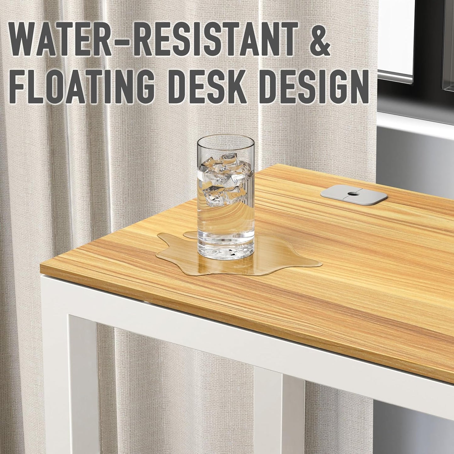 SHW 55-Inch Commercial-Grade Office Computer Desk, Oak