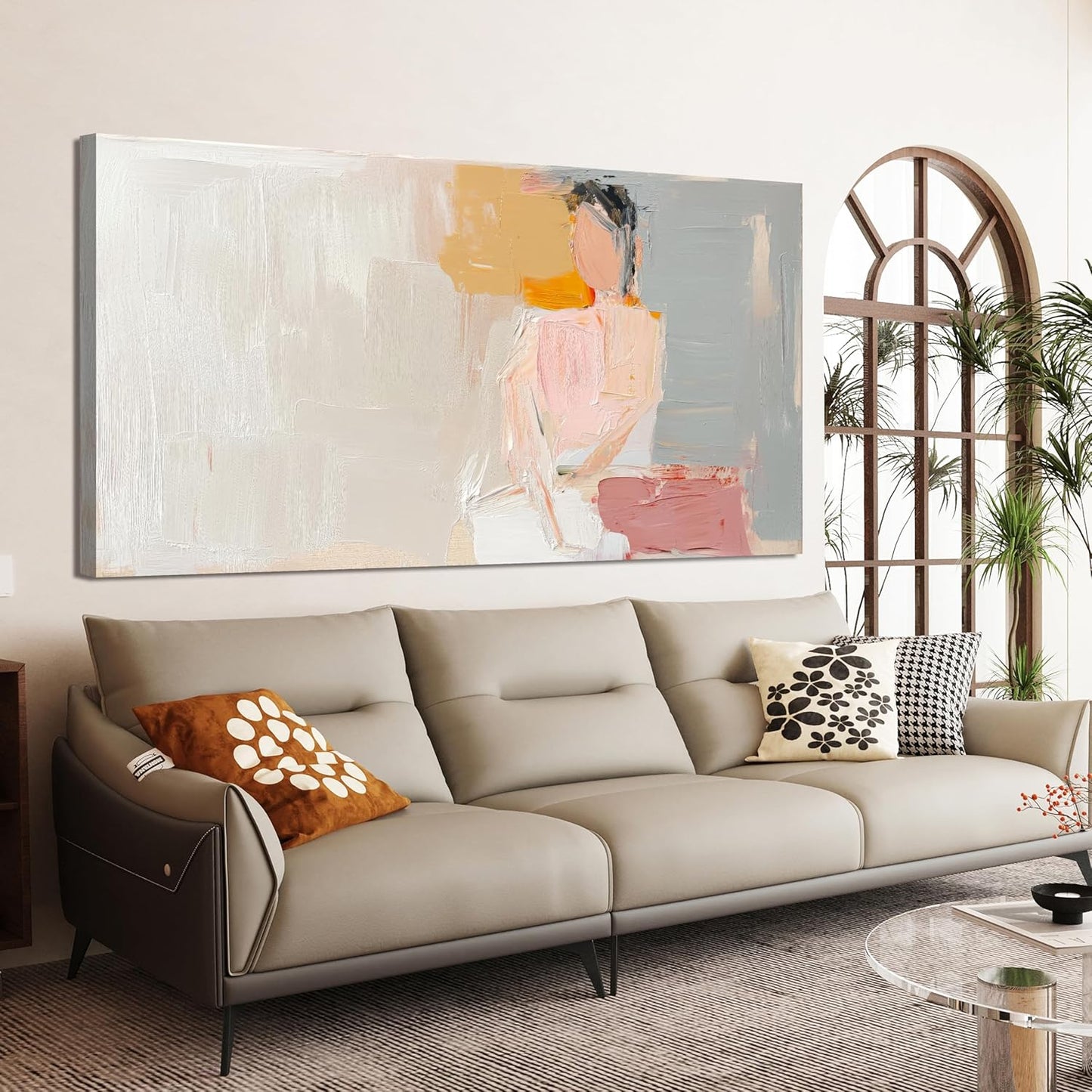 Abstract Canvas Wall Art Decor Artwork for Walls Large Wall Art Pictures for Living Room Abstract Canvas Art Wall Decor Pink Wall Art Prints Mystical Women Art Work for Home Office Decor 20"x40"