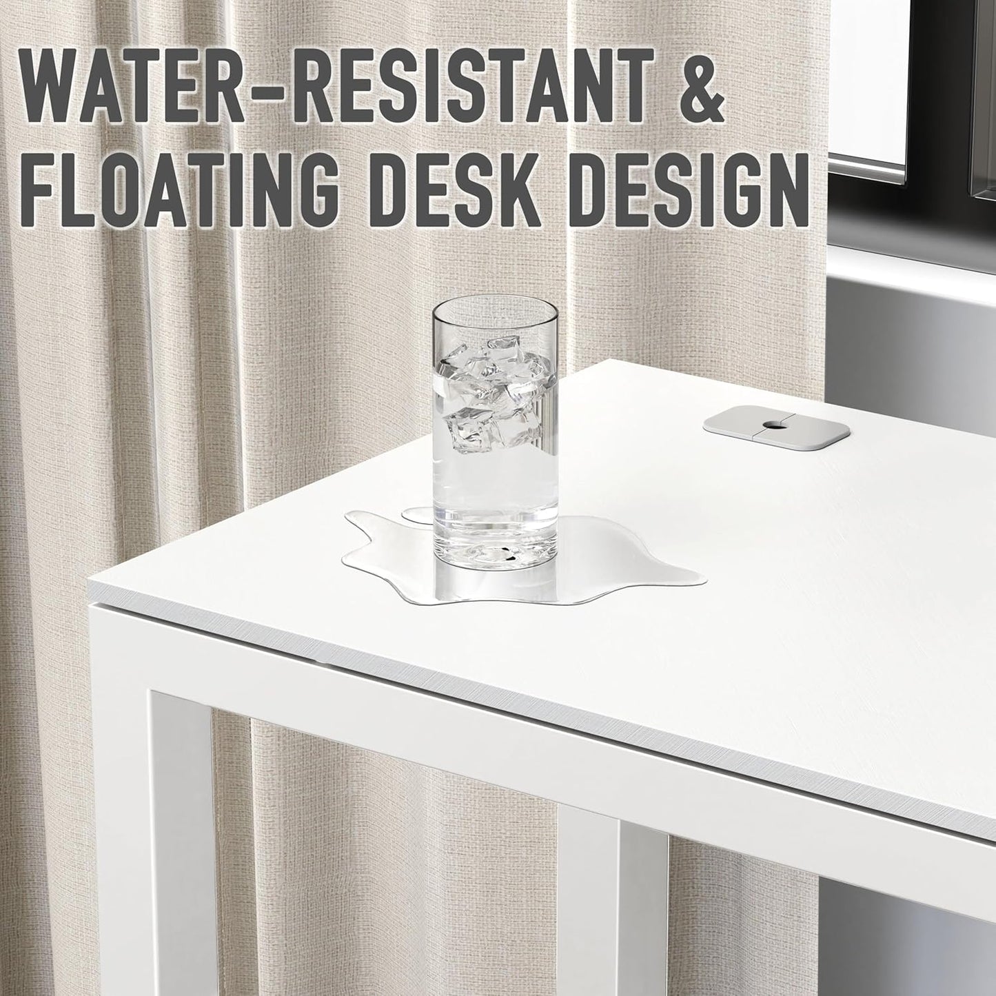 SHW 55-Inch Commercial-Grade Office Computer Desk, White