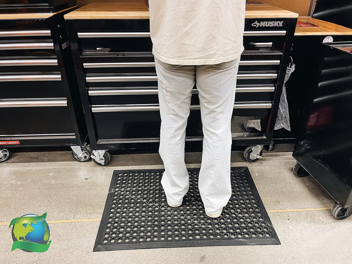 Envelor 2-Pack Anti Fatigue Rubber Mat Non-Slip Restaurant for Floors Bar Drainage Mat Doormat Door Mat Utility Garage Home Anti Slip Entry Mat 24 x 36 Inches