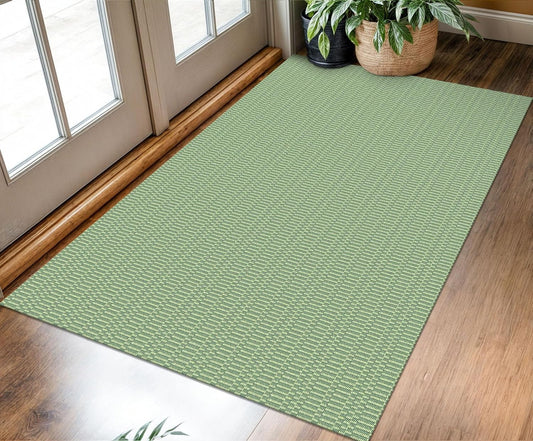 KOZYFLY Washable Entryway Rug 3x5 Ft Area Rugs Cotton Rubber Backed Throw Rugs Indoor Door Mat Kitchen Rugs Braided Floor Carpet for Front Entrance Bathroom Kitchen Living Room, Sage Green